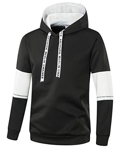 Yingqible Hombres Jogging con Capucha Casual Conjuntos Cremallera Manga Larga Sudaderas Chándal 2 Piezas Manga Larga Chandal (Small, Negro)