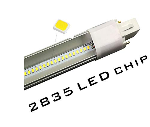 YinzPlus Pack de 2 G23 LED Bombilla 8 Watt Blanco Natural 4000K 800 Lúmenes Ra 90 Enchufar 2 Clavija PL CFL Lámpara LED Bombilla Compacta G23 LED Tubo Luz Para Iluminación Interior