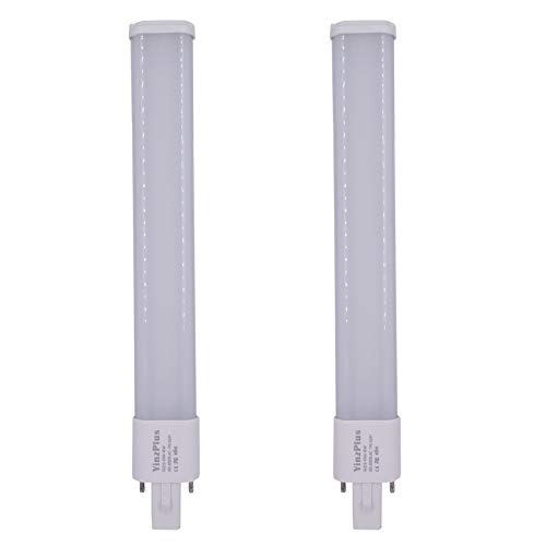 YinzPlus Pack de 2 G23 LED Bombilla 8 Watt Blanco Natural 4000K 800 Lúmenes Ra 90 Enchufar 2 Clavija PL CFL Lámpara LED Bombilla Compacta G23 LED Tubo Luz Para Iluminación Interior