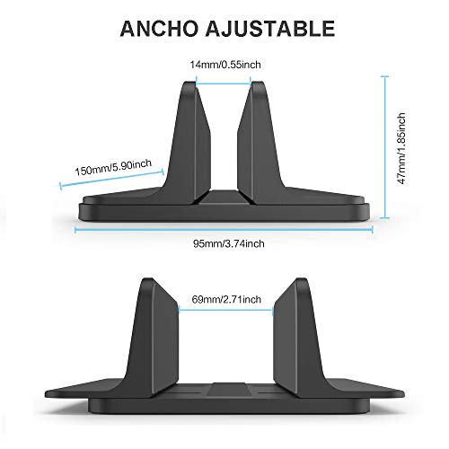 YiYunTE Soporte Vertical Portátil Laptop Stand Soporte para Ordenador Tablet de Aluminio Ancho Ajustable Ahorro de Espacio Combatible con Macbook Portátil Netbook iPad para Oficina Hogar Escritorio