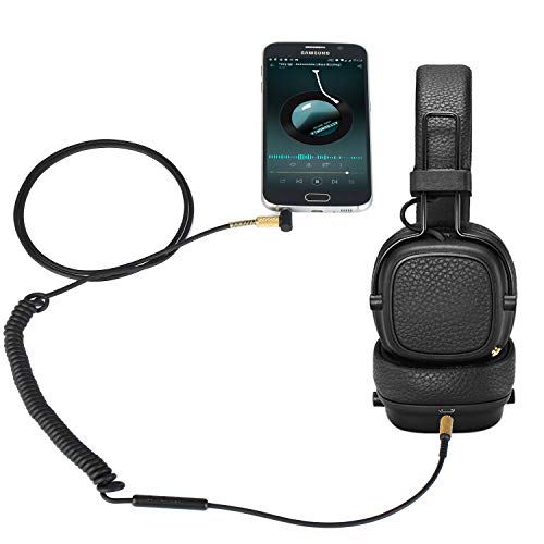 Yizhet Cable de Audio de Repuesto para Auriculares Marshall Major 2 II con Mic Control de Volumen Compatible con Smartphones, MP3, Tablets (1,2m)