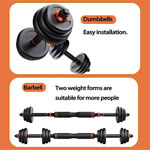 Yjyxzy Fitness Mancuernas Inicio Equipos para Hombres Principiante Peso Ajustable Barbell Barbells Kettlebell Combination Set Par (Color : Black, Size : 40KG/88LBS)