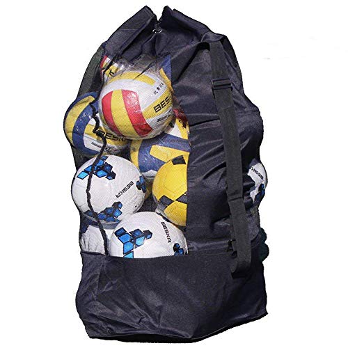 YJZQ Bolsa de viaje de malla impermeable extra grande, bolsa de deporte de alta resistencia, bolso de hombro, bolso de baloncesto, voleibol, fútbol, bolsa de con cordón para 10 - 15 bolas