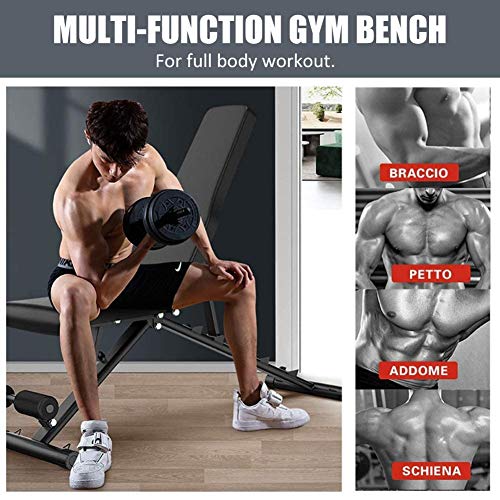 YLAN Adjustable Folding Weight Benches Multi-Function Dumbbell Stool Abdominal Muscle Sit-Up Incline Board Press Fitness, Maximum Load 350KG