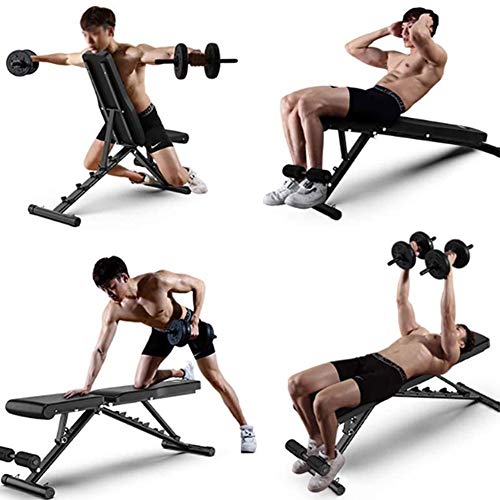 YLAN Adjustable Folding Weight Benches Multi-Function Dumbbell Stool Abdominal Muscle Sit-Up Incline Board Press Fitness, Maximum Load 350KG
