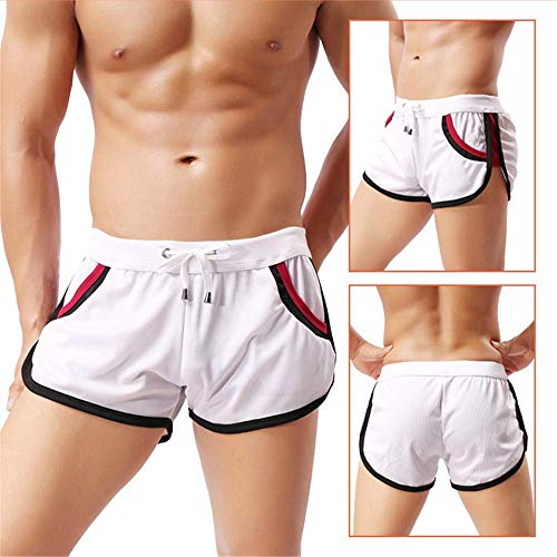 YLBH Pantalones Deportivos Caseros para Hombres Pantalones Casuales De Moda para Hombres Pantalones Deportivos De SeccióN Delgada White L Cortos De AlgodóN Leisure Casual