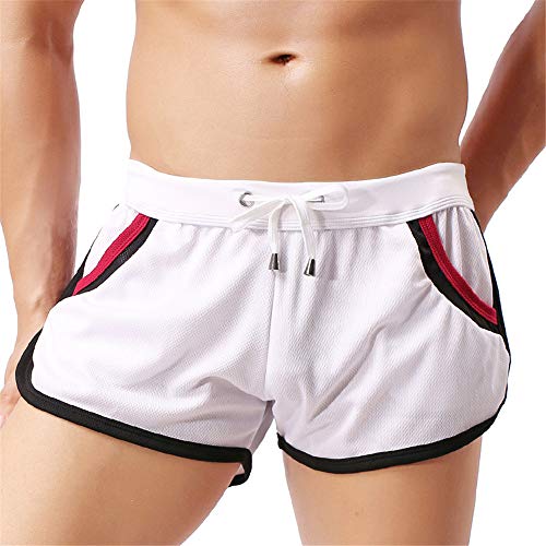 YLBH Pantalones Deportivos Caseros para Hombres Pantalones Casuales De Moda para Hombres Pantalones Deportivos De SeccióN Delgada White L Cortos De AlgodóN Leisure Casual