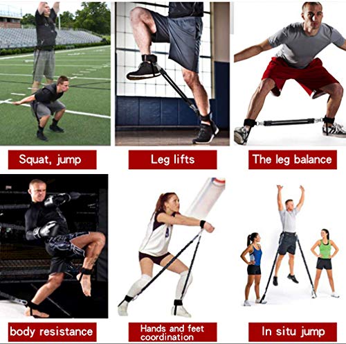 YNXing Fuerza de Las piernas y Sistema de Correas de Entrenamiento de la Agilidad Cuerda de Entrenamiento de la Fuerza para el Fútbol Baloncesto Taekwondo Yoga Equipos de Boxeo (Negro 250lb)