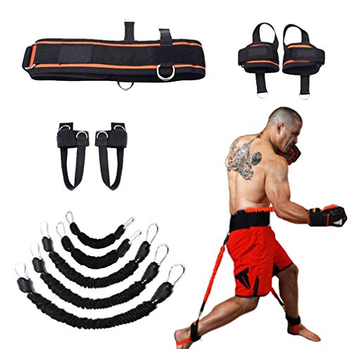 YNXing Fuerza de Las piernas y Sistema de Correas de Entrenamiento de la Agilidad Cuerda de Entrenamiento de la Fuerza para el Fútbol Baloncesto Taekwondo Yoga Equipos de Boxeo (Negro 250lb)