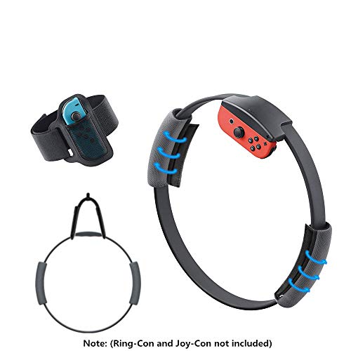 Yocktec Correa para la pierna y agarre Ring-Con para Ring Fit Adventure Nintendo Switch,correa de muñeca elástica ajustable Volante antideslizante Accesorios Kits para Switch Joy-Con Controller Game