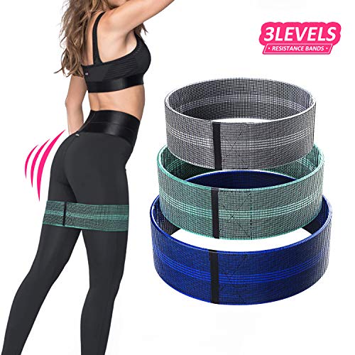 Yofidra Bandas de Resistencia Gluteos Set -Conjunto de Bandas de Ejercicio de Tela Premium, con Diseño Antideslizante, 3 Niveles Diferentes Bandas de Resistencia de Tela para piernas y glúteos