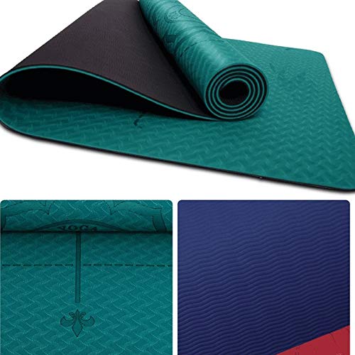 Yoga Mat Yoga Mat viaje del cojín de cubierta sudor absorbente y entrenamiento suaves y ligeros Colchoneta de ejercicio con la venda del estiramiento de la correa de yoga y Pilates Fitness183x66x0.6cm