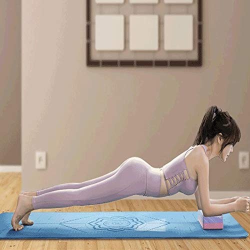 Yoga Mat Yoga Mat viaje del cojín de cubierta sudor absorbente y entrenamiento suaves y ligeros Colchoneta de ejercicio con la venda del estiramiento de la correa de yoga y Pilates Fitness183x66x0.6cm