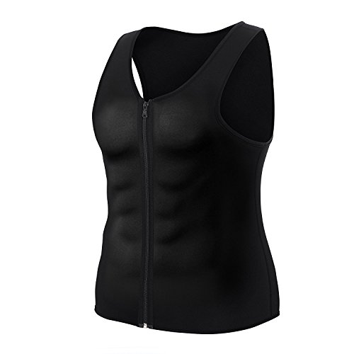 Yokald Faja Reductora Adelgazante Hombre Neopreno Camiseta Reductora Compresión de Sauna Chaleco para Desarrollo Muscular Pérdida de Peso con Quema Grasa Deportivo (Negro, L)