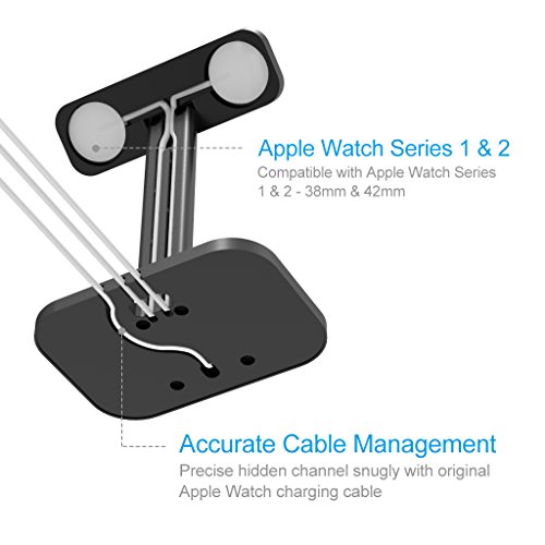 YOMENG Cargando Stand Para Apple Watch, 2 En 1 Para Aluminio Reloj Cargador Dock Station Titular Para Airpods Y iWatch Serie 1/2/3/4 (38mm&42mm &40mm&44mm Compatible)