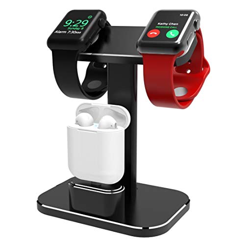 YOMENG Cargando Stand Para Apple Watch, 2 En 1 Para Aluminio Reloj Cargador Dock Station Titular Para Airpods Y iWatch Serie 1/2/3/4 (38mm&42mm &40mm&44mm Compatible)