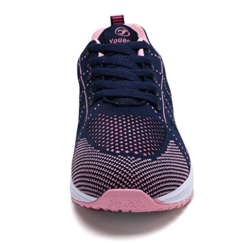 Youecci Zapatillas de Deportivos de Running para Mujer Deportivo de Exterior Interior Gimnasia Ligero Sneakers Fitness Atlético Caminar Zapatos Transpirable Azul 41 EU