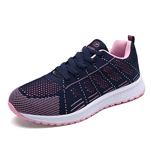 Youecci Zapatillas de Deportivos de Running para Mujer Deportivo de Exterior Interior Gimnasia Ligero Sneakers Fitness Atlético Caminar Zapatos Transpirable Azul 41 EU