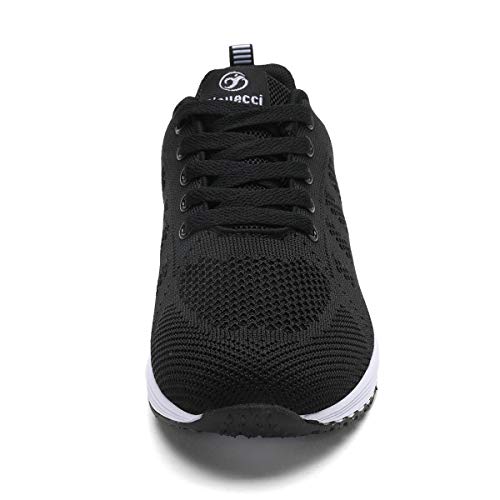 Youecci Zapatillas de Deportivos de Running para Mujer Deportivo de Exterior Interior Gimnasia Ligero Sneakers Fitness Atlético Caminar Zapatos Transpirable Negro 39 EU