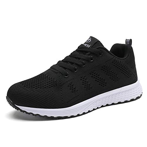Youecci Zapatillas de Deportivos de Running para Mujer Deportivo de Exterior Interior Gimnasia Ligero Sneakers Fitness Atlético Caminar Zapatos Transpirable Negro 39 EU