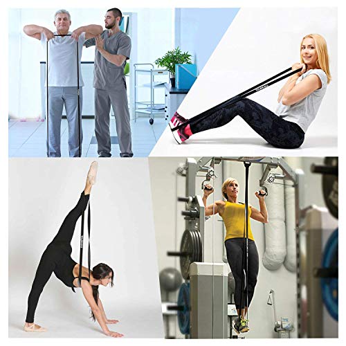 YOUNGDO Bandas de Resistencia Cintas Elásticas Fitness para Musculación, Yoga, Crossfit, Entrenamiento de Fuerza, Pilates, Fisioterapia Material de Látex (Negro+Rojo)