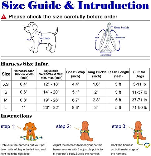 YPSMLYY Cuerda De Tracción para El Pecho del Perro Mascota Correa Ajustable para El Arnés del Perro para El Pecho Y La Espalda De La Mascota,A-L