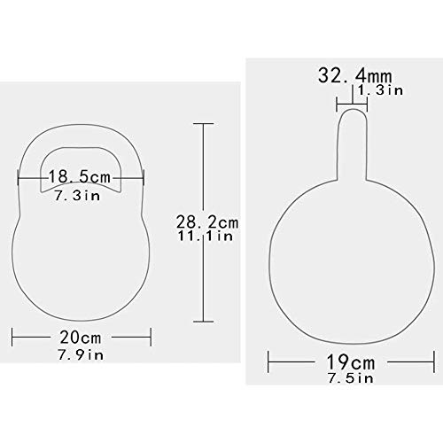 YSHCA Sport Kettle Bell, de Hierro Fundido Kettlebell Superficie de Vinilo para Gimnasia, acondicionamiento físico y Entrenamiento de Fuerza,Yellow-16kg