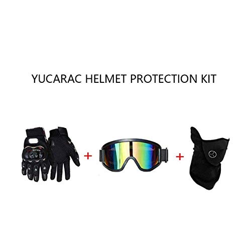 YUCARAC Motocross Helmet Adult, Off-Road Motorcycle Helmet Kit Casco Integral Unisex Enduro Quad MTB Downhill ATV con Gafas Guantes Máscara para jóvenes Adultos Hombres Mujeres,M