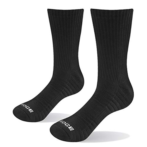 YUEDGE 6 Pares de Algodón Cushion Crew Calcetines Entrenamiento Senderismo Caminar Deportes Atléticos Calcetines para Hombres y Mujeres (L)