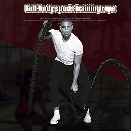 YUHT Power Fitness Rope Workout Battle Ropes, Cardio Workout Ropes Total Body Workouts Power Mejora la Fuerza y ​​la construcción de músculos para Hombres/Mujeres Artículos Deportivos Battle Ro