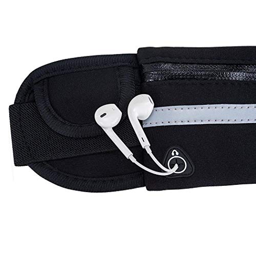 Yuikled Bolsa de Cintura de Teléfono Riñoneras Antirrobo Impermeable con Orificio para Auriculares para Correr al Aire Libre