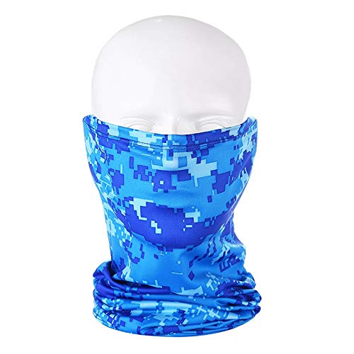 Yun-hangbaihuodian Bufanda de Senderismo Hielo Protector Solar Bufanda de Seda Hombres y Mujeres del Collar de los Collares de Pesca al Aire Libre Multi-Deporte (Color : Camouflage Blue)