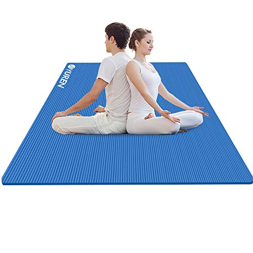 YUREN Colchoneta de Ejercicios Extra Gruesa 15mm 200×130cm NBR Alfombrilla de Entrenamiento Antideslizante y cómoda para Ejercicios de Yoga Pilates estiramientos meditación Piso y Fitness