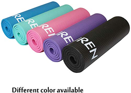YUREN Esterilla para Yoga 183cm x 61cm 15mm Grosor Pilates Gimnasia Yoga Colchoneta Esterilla Antideslizante NBR Yoga Fitness