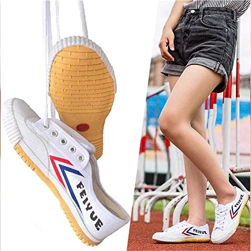 YURU Zapatos De Artes Marciales Tai-chi Zapatillas Zapatillas De Kung-fu Ligeras Zapatillas Antideslizantes para Hombres Mujeres Adultos Niños,White-33