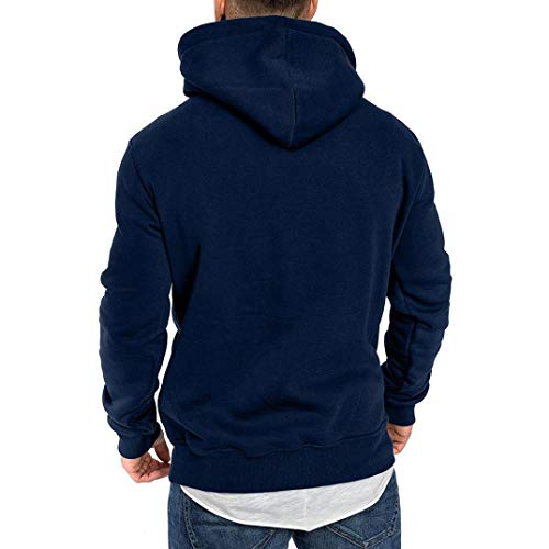 Yvelands ¡Oferta Sudaderas con Capucha para Hombre Cosy Sport Outwear Sudadera con Cremallera Completa Ecosmart Hoodie Casual Sweatshirt Top Blouse ¡Caliente!(Azul Marino,XXXL)