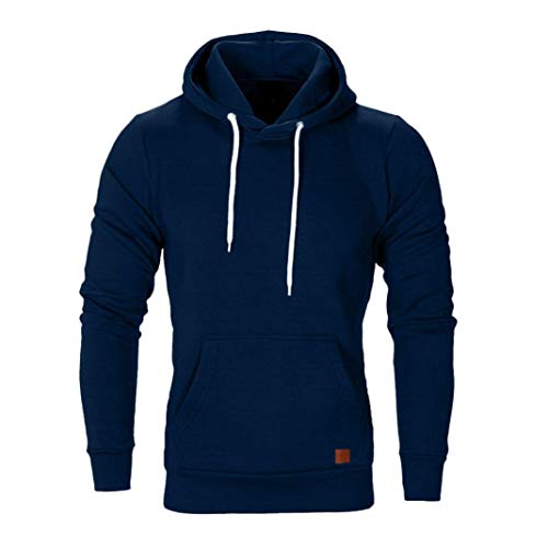 Yvelands ¡Oferta Sudaderas con Capucha para Hombre Cosy Sport Outwear Sudadera con Cremallera Completa Ecosmart Hoodie Casual Sweatshirt Top Blouse ¡Caliente!(Azul Marino,XXXL)