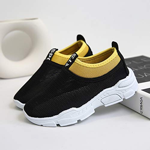 YWLINK NiñOs NiñAs Zapatos, Malla Colores Mezclados Zapatillas Casual Zapatos Al Aire Libre MontañIsmo Corriendo Moda Casual Antideslizante Transpirable Fiesta Regalo(Negro,31EU)