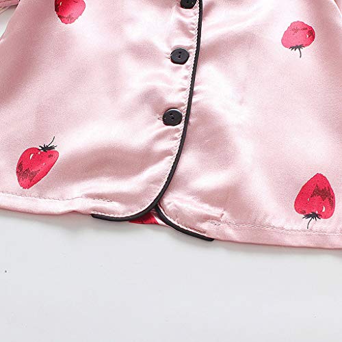 YWLINK Pijama De NiñO Y NiñA Camisa De Manga Corta De Dibujos Animados+Pantalones Cortos Mezcla De AlgodóN Servicio A Domicilio Ocio Encantador Ropa para NiñOs(Rosado,18-24 meses/100)