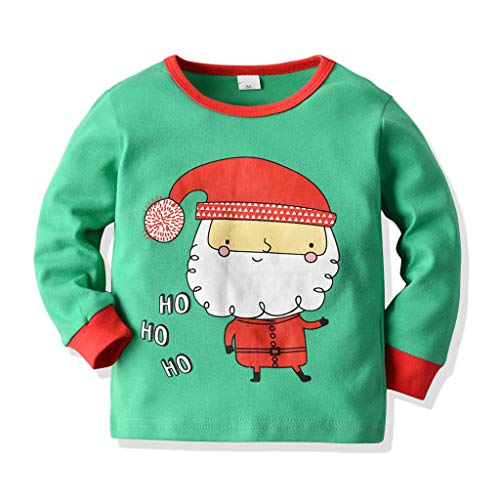 YWLINK Pijama Infantil NavideñO NiñA NiñO Dibujos Animados De Santa Claus Superior Camiseta+Pantalones De Pijama A Rayas Servicio A Domicilio Suave Y Confortable Ropa De Abrigo para NiñOs