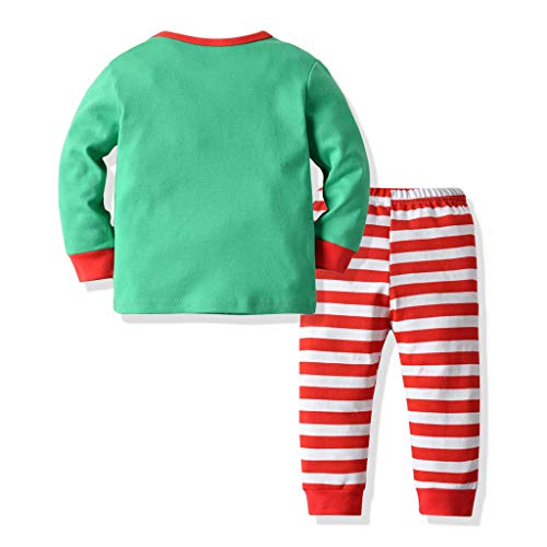 YWLINK Pijama Infantil NavideñO NiñA NiñO Dibujos Animados De Santa Claus Superior Camiseta+Pantalones De Pijama A Rayas Servicio A Domicilio Suave Y Confortable Ropa De Abrigo para NiñOs