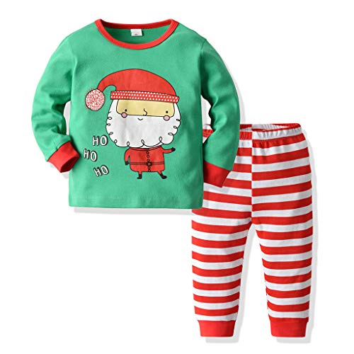 YWLINK Pijama Infantil NavideñO NiñA NiñO Dibujos Animados De Santa Claus Superior Camiseta+Pantalones De Pijama A Rayas Servicio A Domicilio Suave Y Confortable Ropa De Abrigo para NiñOs