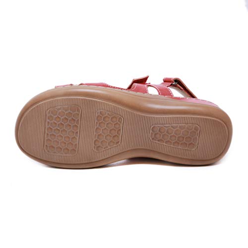 YWLINK Sandalias De Talla Grande para Mujer Zapatos De Playa con Punta Abierta De Verano Sandalias Deportivas Antideslizantes Fondo Plano Zapatillas Casual(Rojo,42EU)