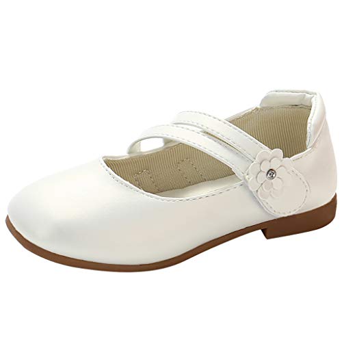 YWLINK Zapatos para NiñOs,NiñAs De Los NiñOs Flores Dulces Zapatos PequeñOs Zapatos De Princesa Zapatos Solos Zapatos Frescos Zapatos De Princesa Zapatos De Baile(Blanco,36EU)