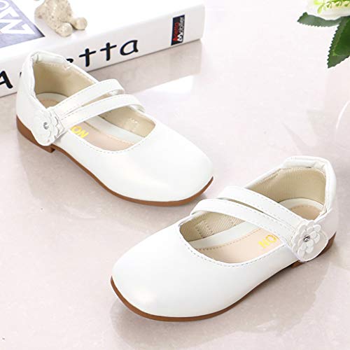 YWLINK Zapatos para NiñOs,NiñAs De Los NiñOs Flores Dulces Zapatos PequeñOs Zapatos De Princesa Zapatos Solos Zapatos Frescos Zapatos De Princesa Zapatos De Baile(Blanco,36EU)