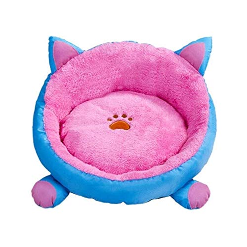YYANG Mascota Cama para Perros Cestas para Perros Otoño E Invierno Cálido Estera De Vellón Suave Perrera para Gato Cachorro Calentamiento Casa para Perros Material Blando,PINKBLUE-38cm