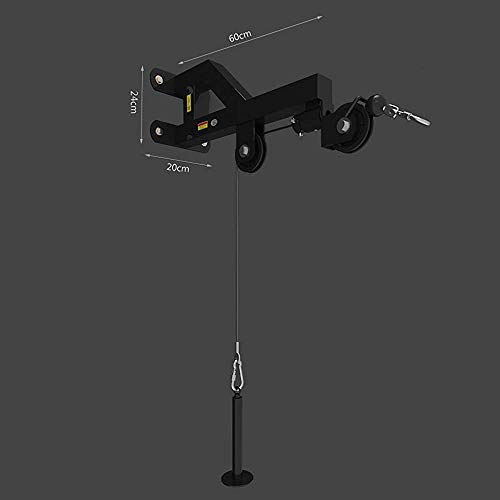 YYF Montado en la Pared Estación polea del Cable de la máquina Lat bajadas de extracción, tríceps Extensiones, tríceps bajadas de extracción y Todos los Cables de la máquina Ejercicios,Black