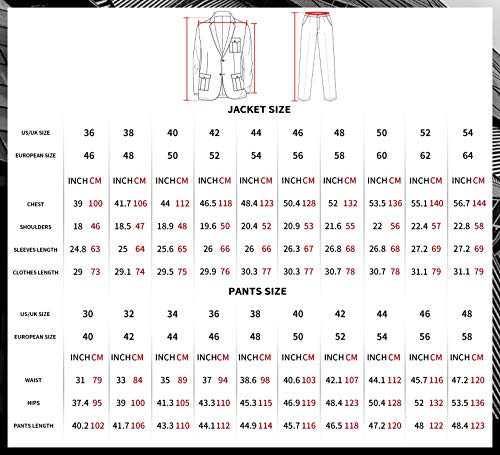 YYI Hombre Slim Fit Traje de 2 Piezas Chal Solapa Un botón Esmoquin Cena de Negocios Chaqueta y Pantalones