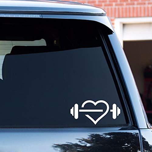 YYone Car Sticker Car Window Decal Unique Gym Heart Shape Fitness Dumbbell Sport Car Decal Bumper Sticker for Auto Cars Trucks Walls Windows Laptops Vinyl Decal