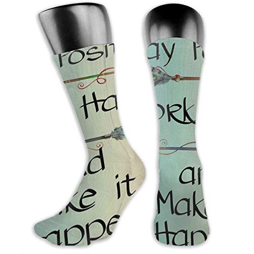 YYTY calcetines Stay Positive Work Hard and Make It Happen Unisex Casual Crew Socks Daily Sports Socks